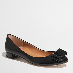 Jcrew patent flats with bow detail